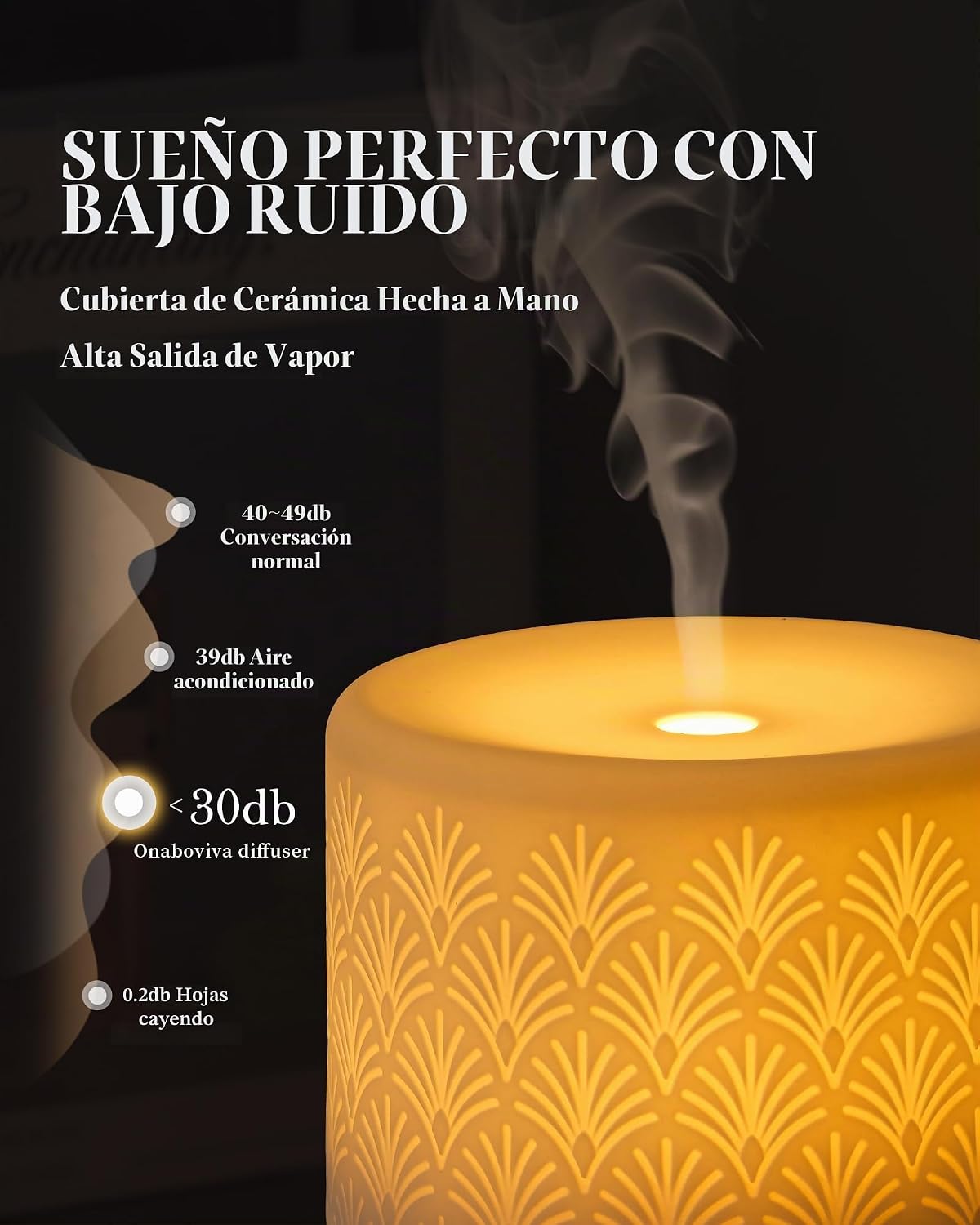 Difusor de aceite esencial \u2013 Difusor de cerámica de 9.5 fl oz...