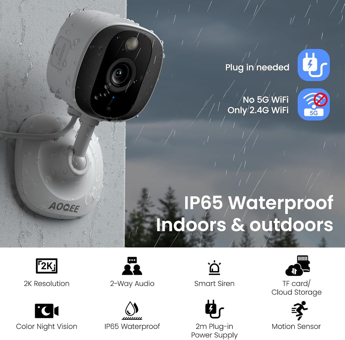 AOQEE Cámaras 2K para Seguridad del Hogar - Cámara para Exteriores\...