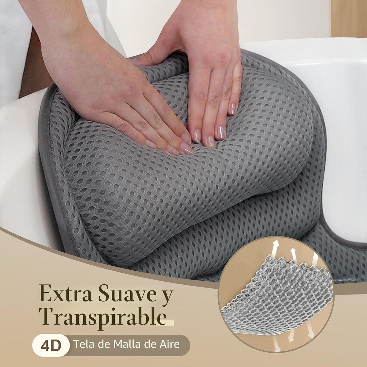 Almohadas de baño para bañera, almohada de bañera de lujo para sopo...