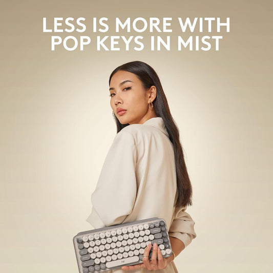 Logitech Teclado mecánico inalámbrico POP Keys con teclas Emoji - N...
