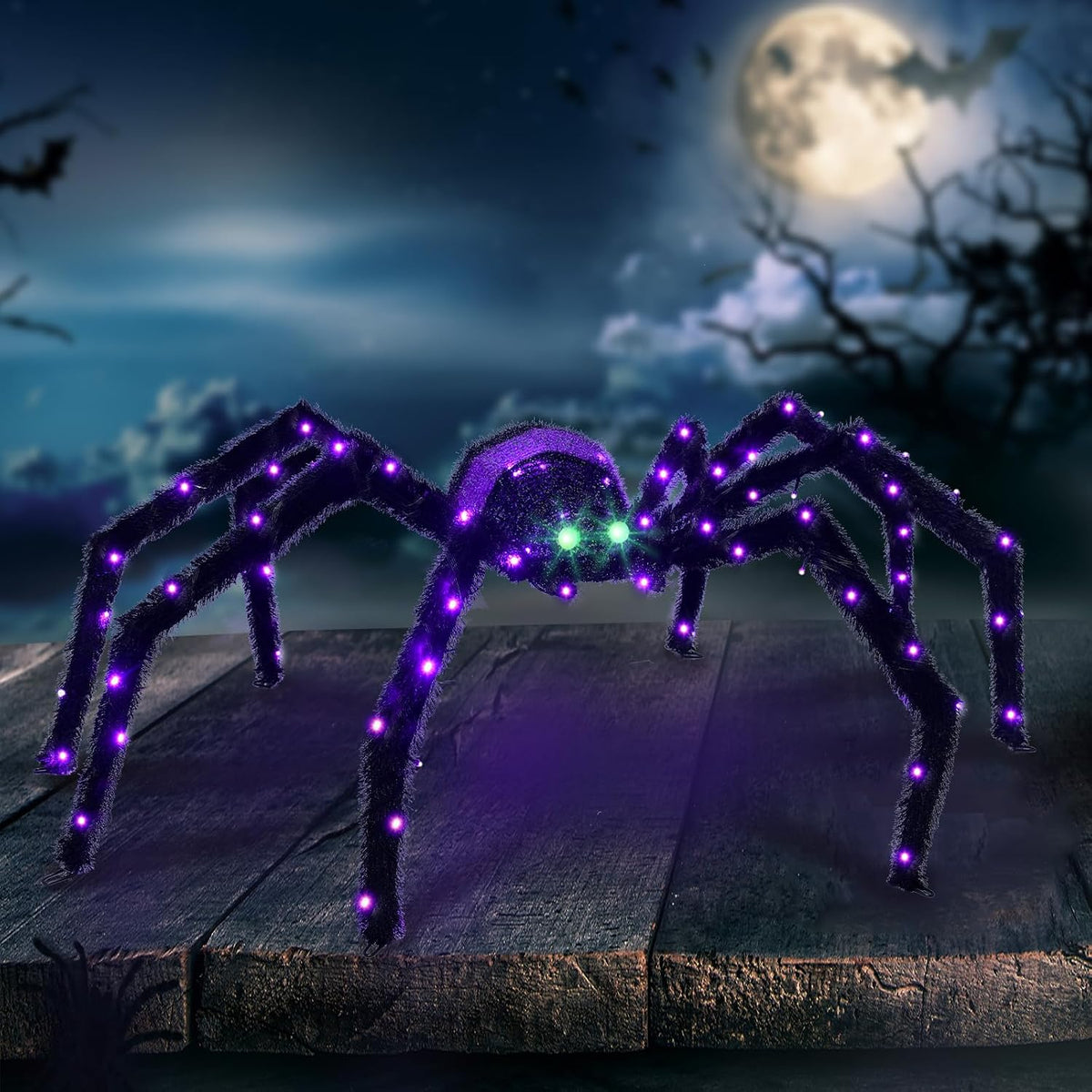 Decoración de Halloween para exteriores de araña gigante, decoració...