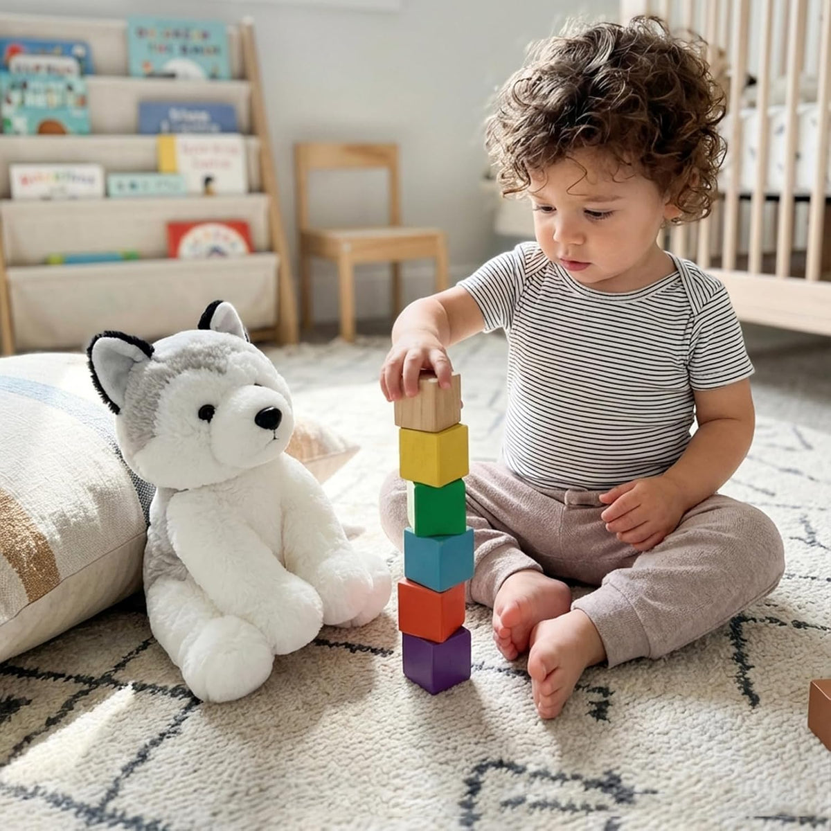 WEIGEDU Animales de peluche de Husky Siberiano, Perros de peluche s...