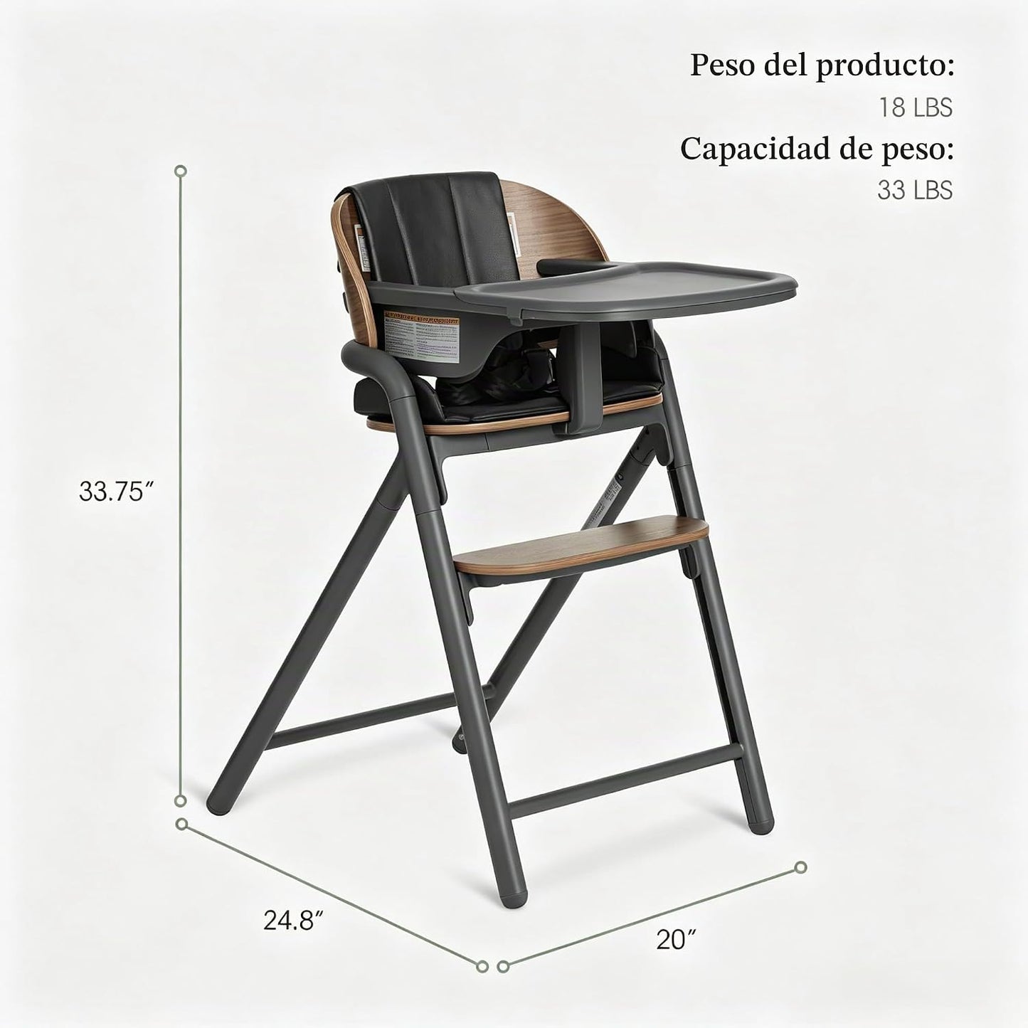 Evolur Step and Savor - Silla alta convertible de madera para bebé,...