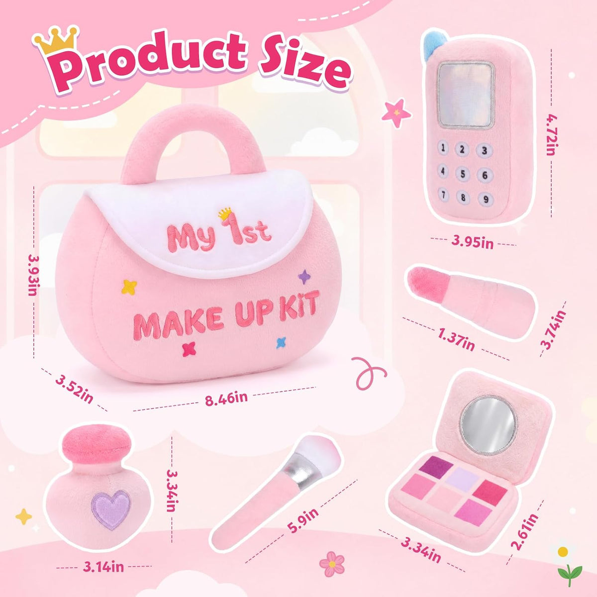 HOMQYTE My 1st Purse Juego de peluche para bebés niñas, niños peque...