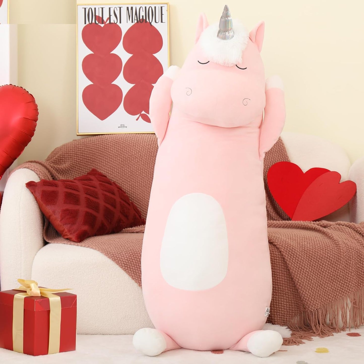 MorisMos Almohada Corporal Gigante de Unicornio de Peluche para Niñ...
