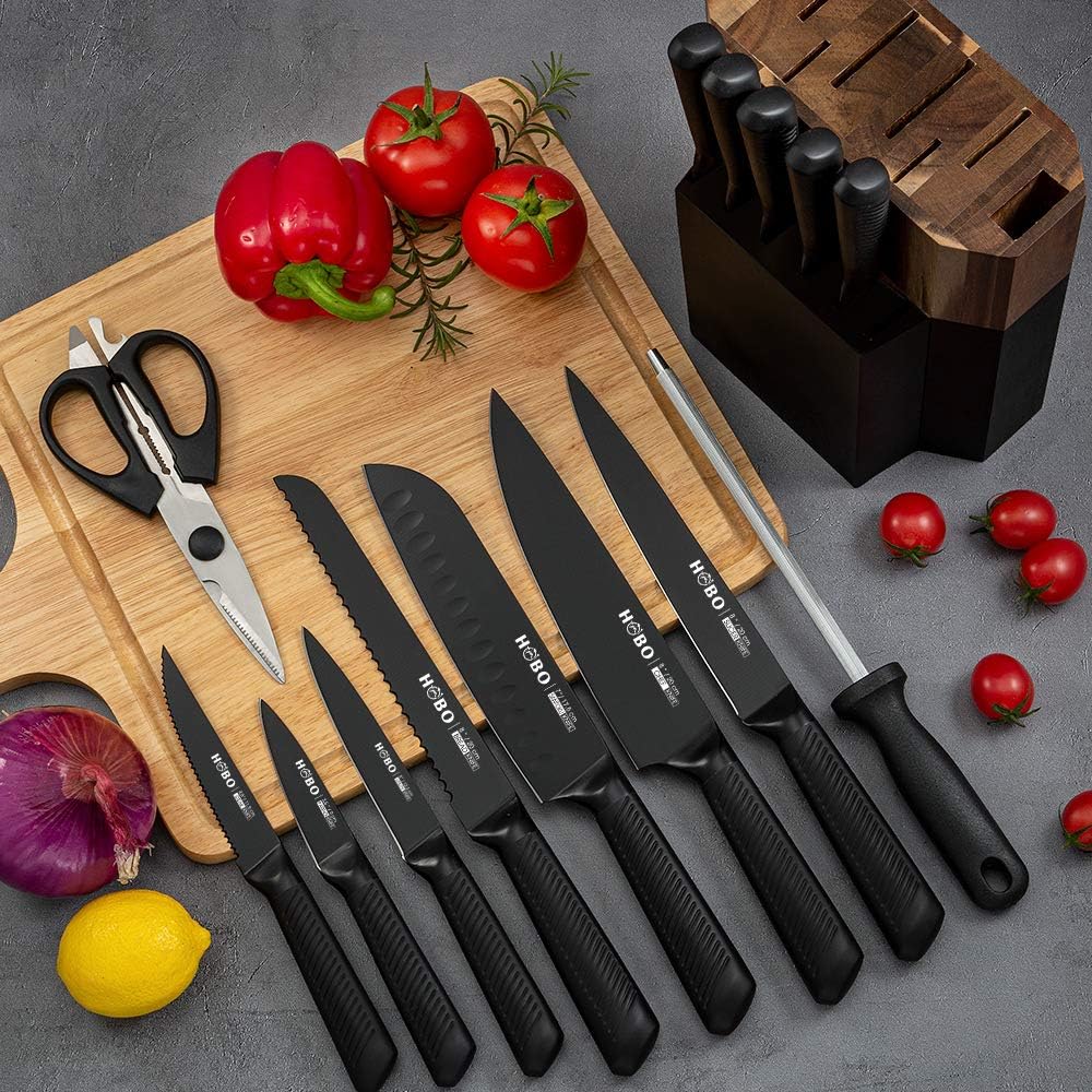 Juego de cuchillos de cocina de 15 piezas con 6 cuchillos de carne...