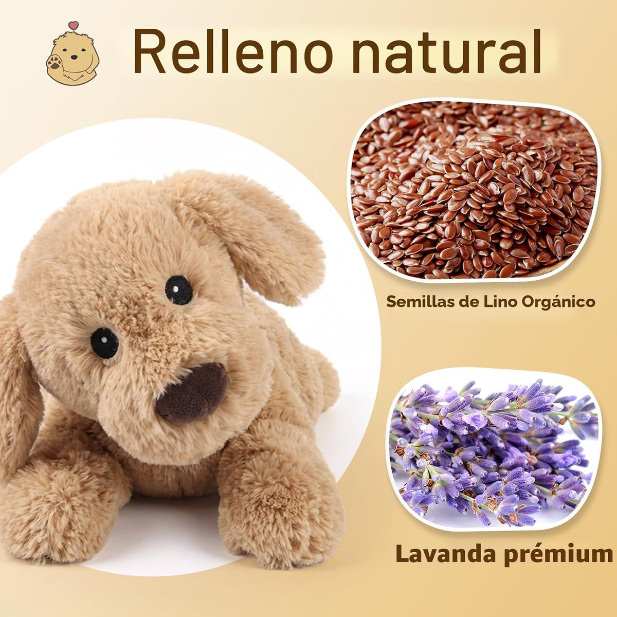 Animales de peluche de perro, animal de peluche para microondas, ad...