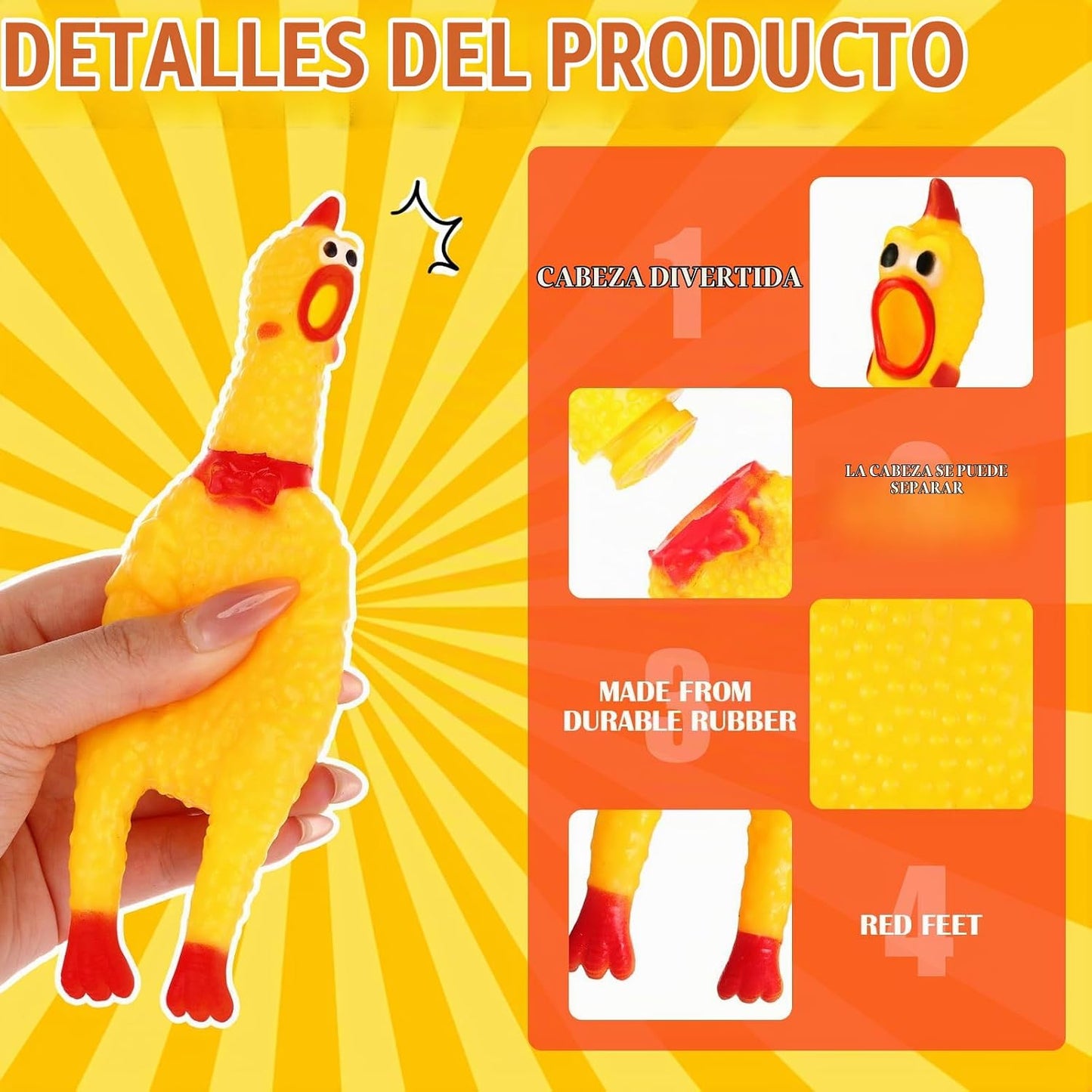 Libima - 150 pollos de goma a granel, pollo chirriante de 6.3 pulga...