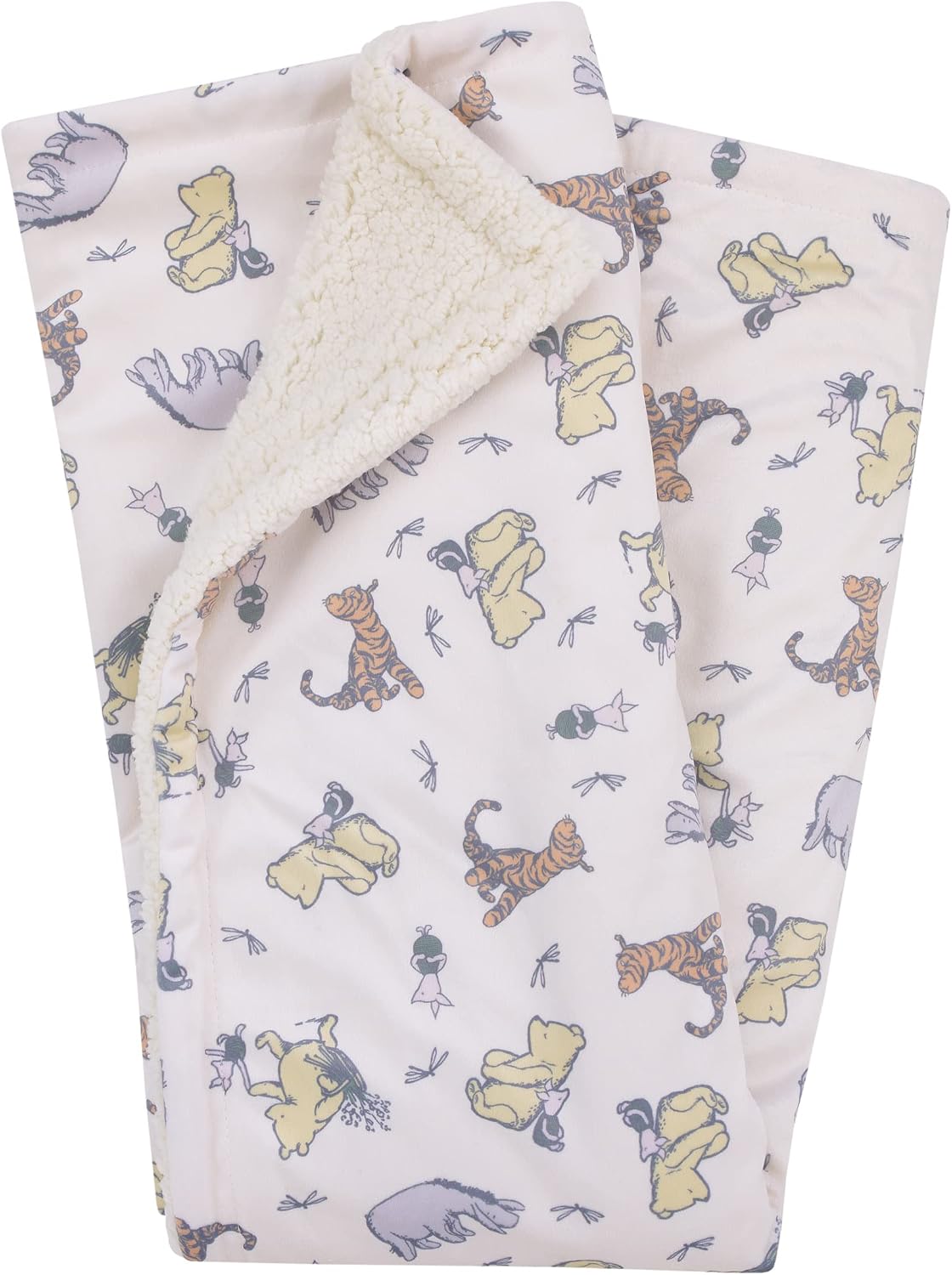 Disney Classic Pooh Naturally Friends - Manta para bebé de sherpa s...