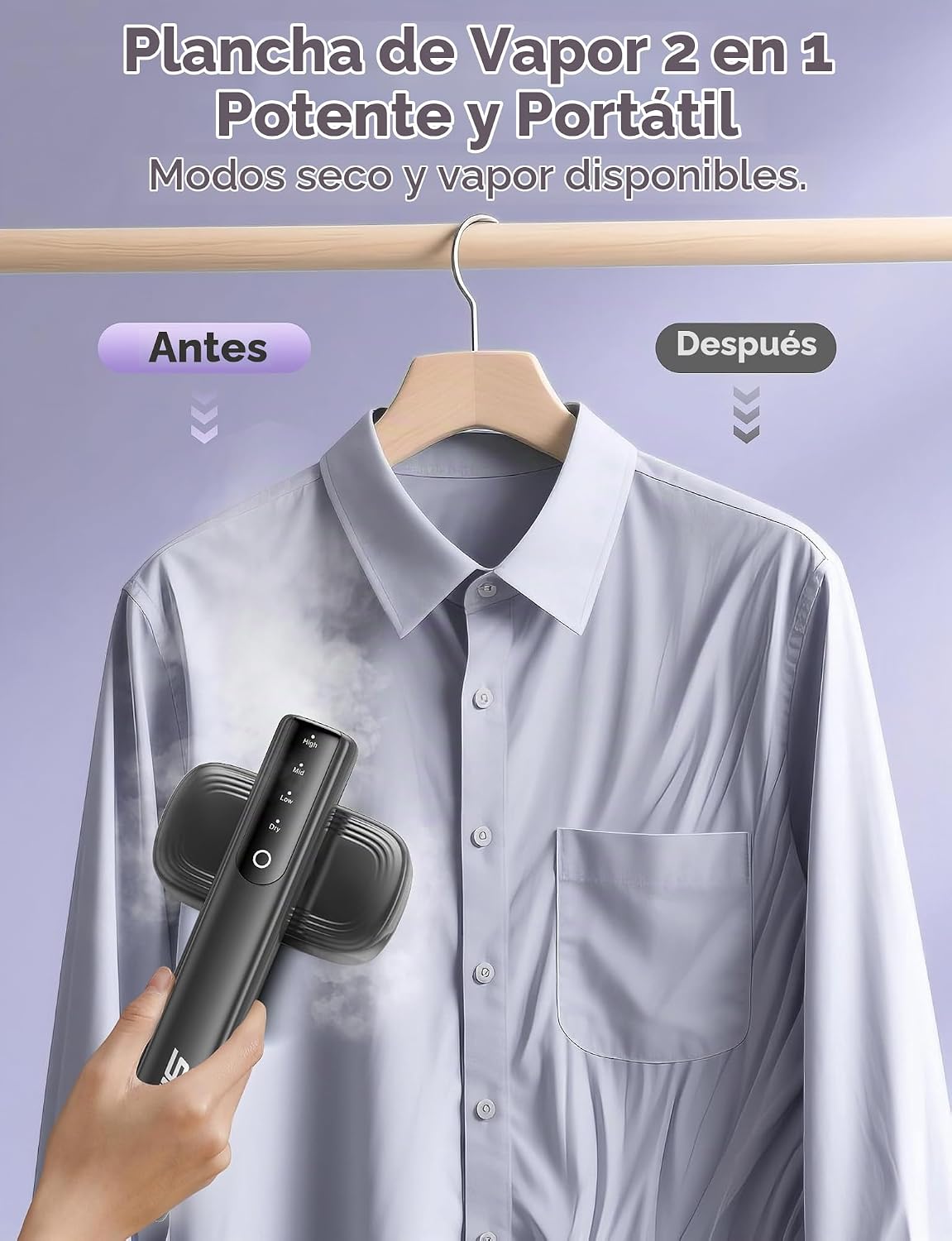 Sundu Vaporizador y plancha 2 en 1 para ropa, vaporizador de viaje...