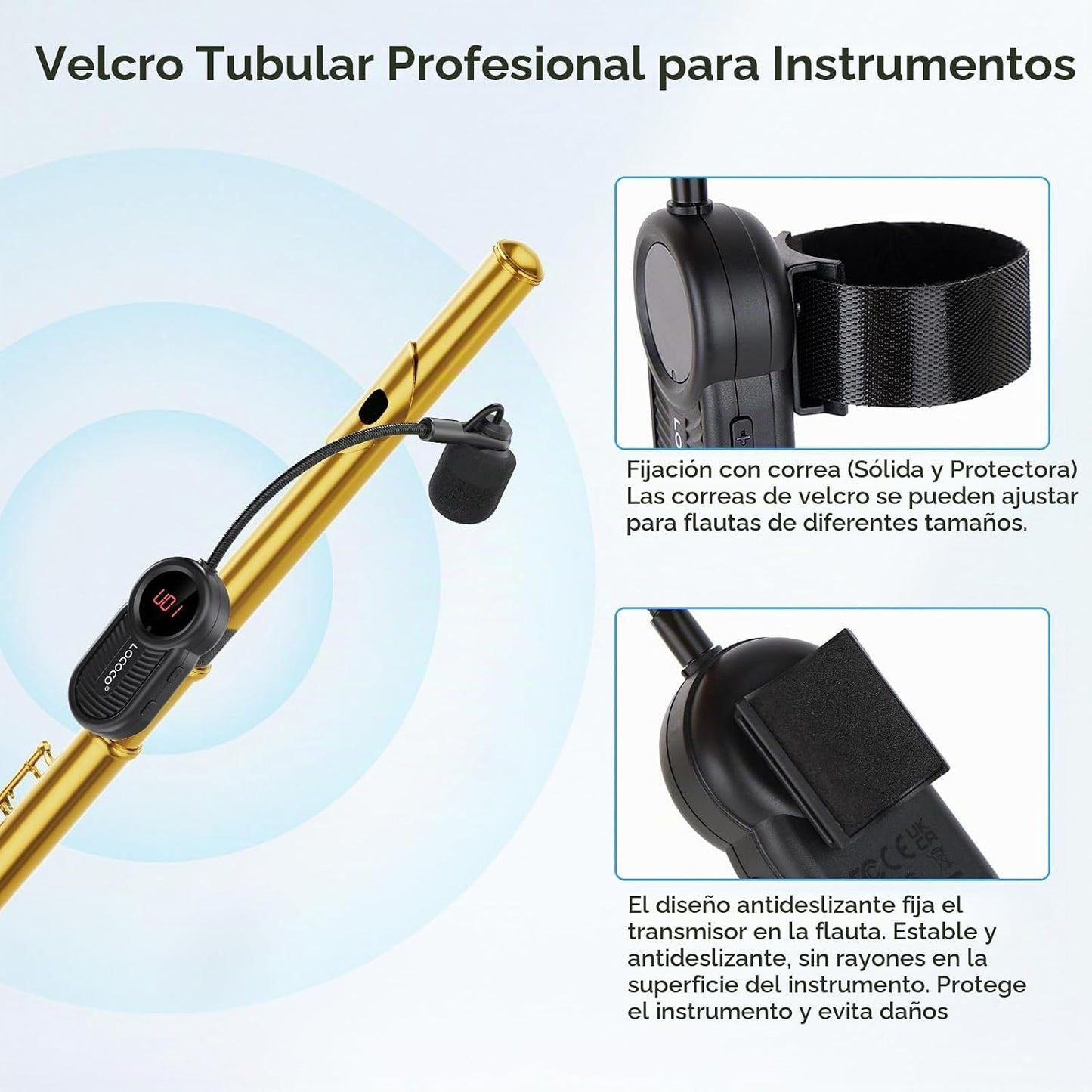 Lococo UHF Wireless Flute Microphone System: Instrumentos de música...
