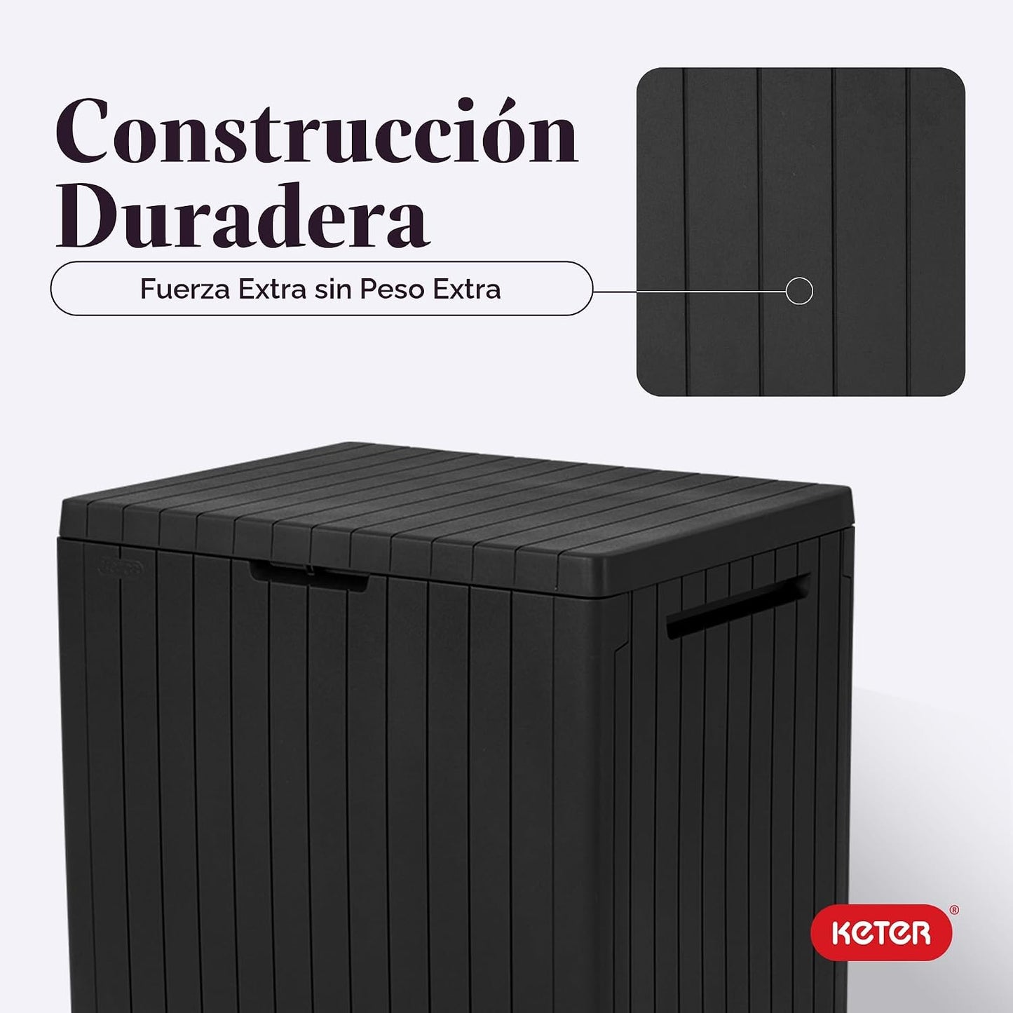Keter City - Caja de almacenamiento exterior de resina de 30 galone...