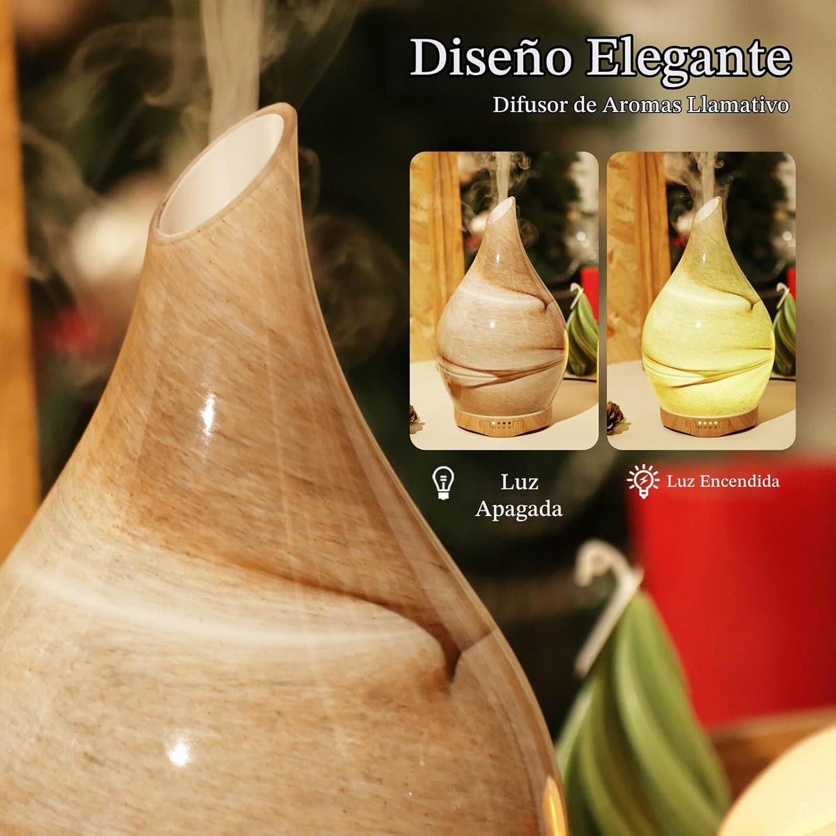 Porseme - Difusor de aceites esenciales de 280 ml, de vidrio, cambi...