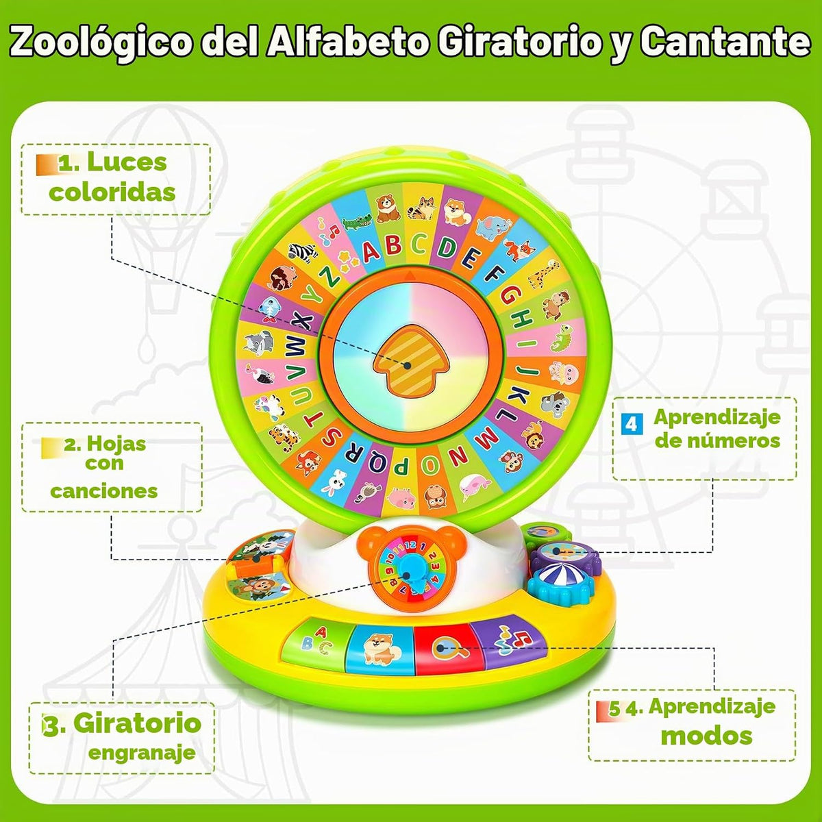 Juguetes de aprendizaje para niños de 1 a 3 años, zoológico del alf...