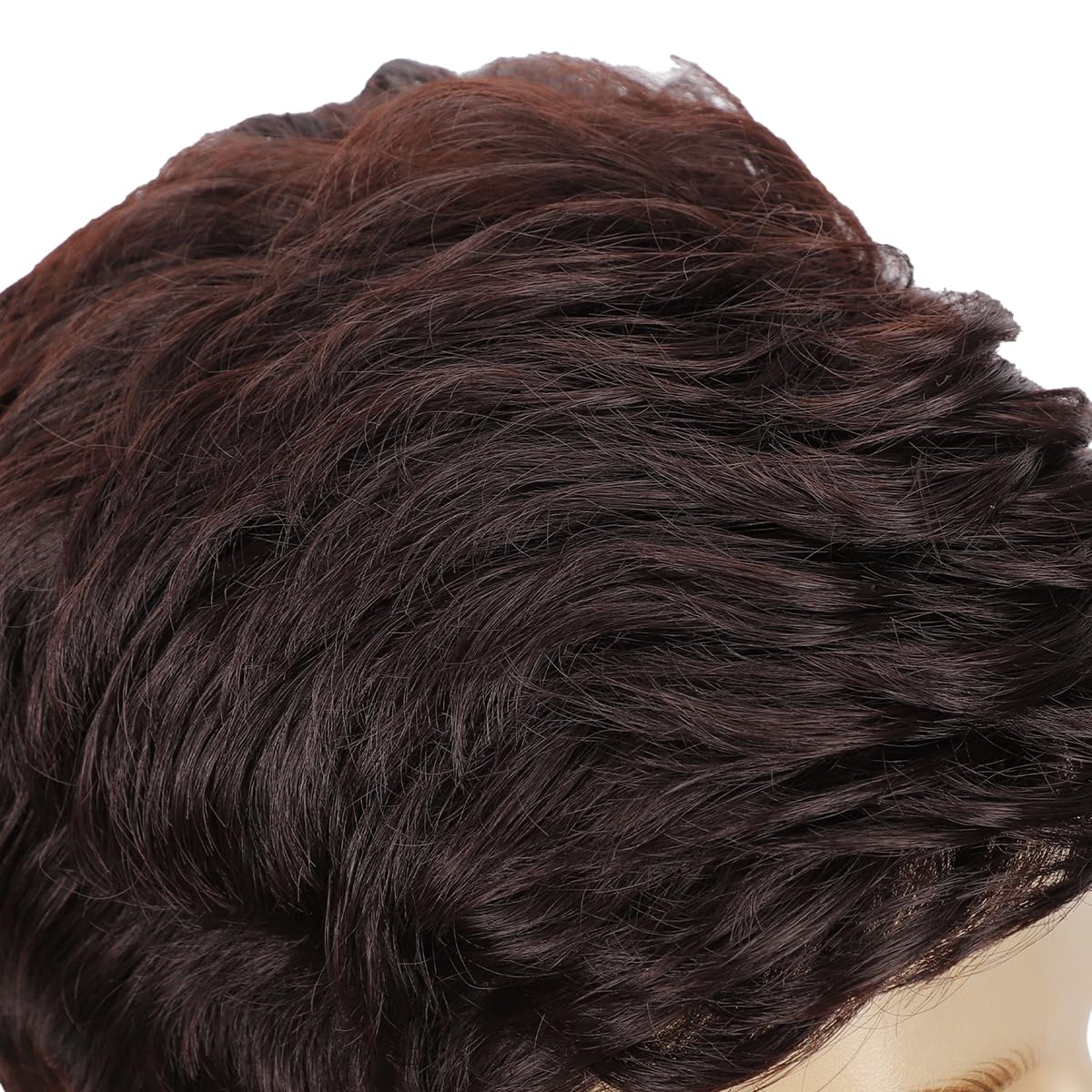 DDHAIR Peluca corta de color marrón para hombre, pelucas sintéticas...