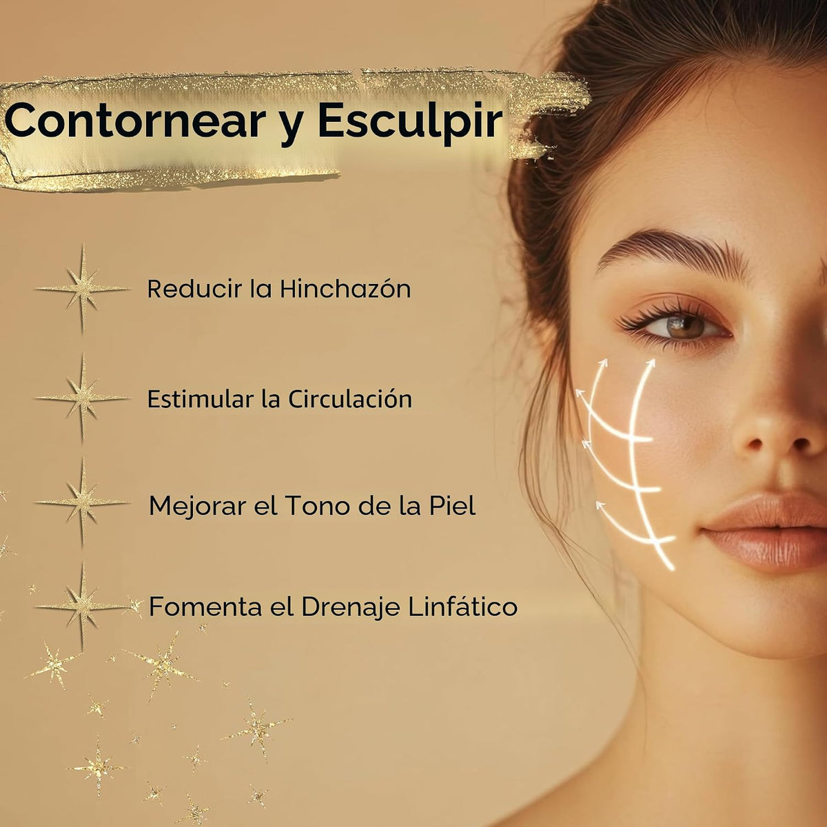 ICON - Cepillo facial de contorno linfático para drenaje linfático...