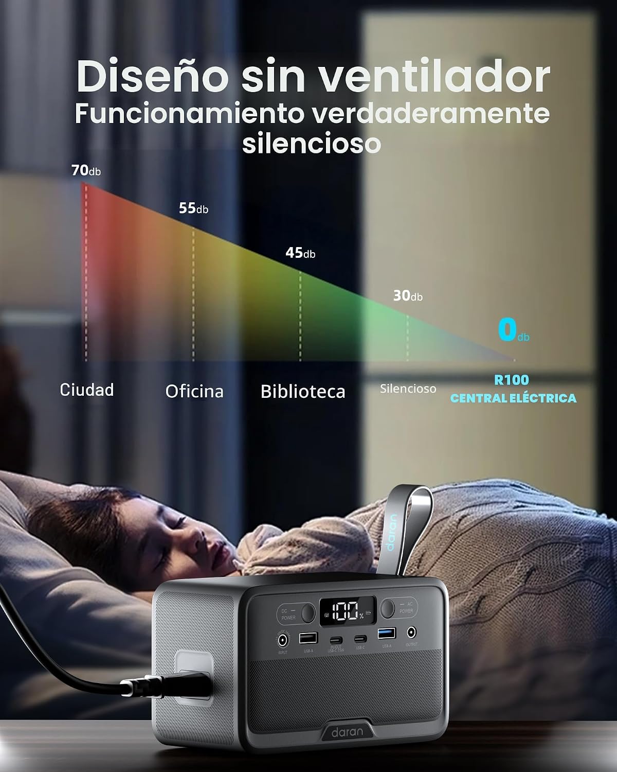 Estación de energía portátil de 100 W (pico de 200 W), banco de ene...