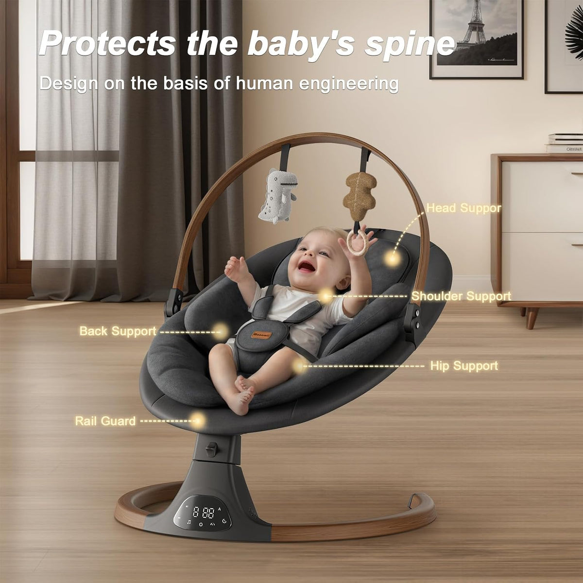 Columpios para bebés para infantes, Monamii Baby Swing, columpio in...