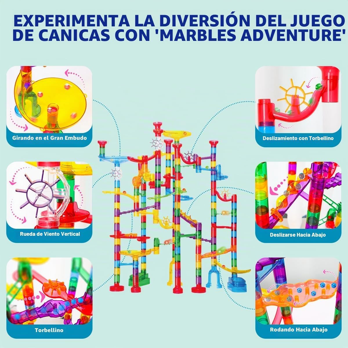 Meland Marble Run - Juego de construcción de laberinto de mármol de...