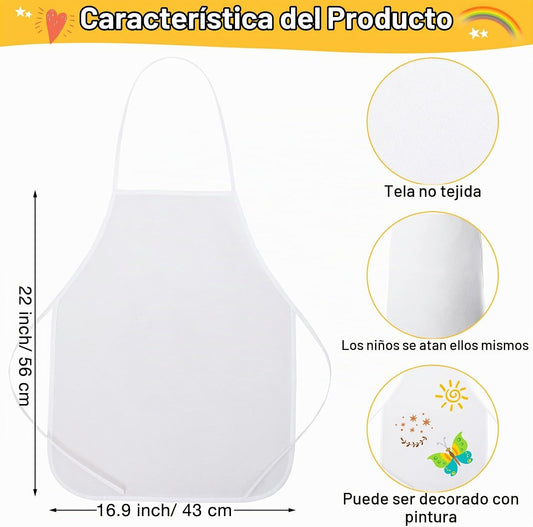 JaGely Juego de sombrero y delantal de chef para niños de 60 piezas...