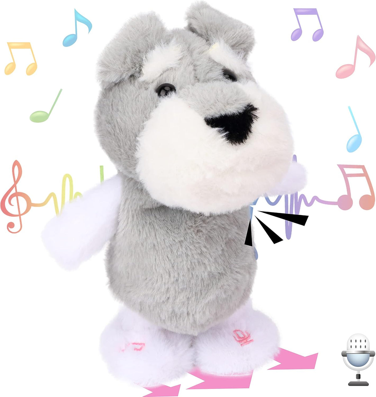 Hopearl Talking Schnauzer - Perro cantante repite lo que dices, cac...