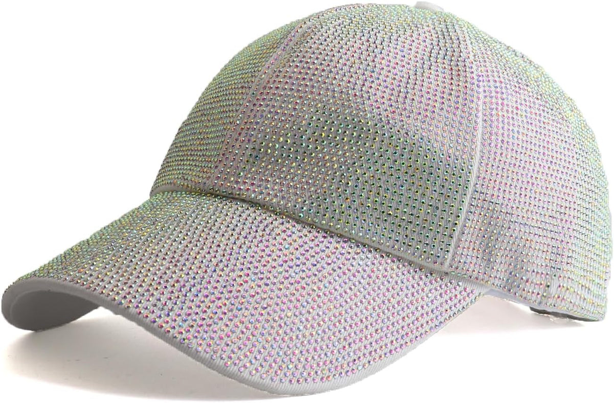 Gorra de béisbol ajustable para mujer, con diamantes de imitación b...