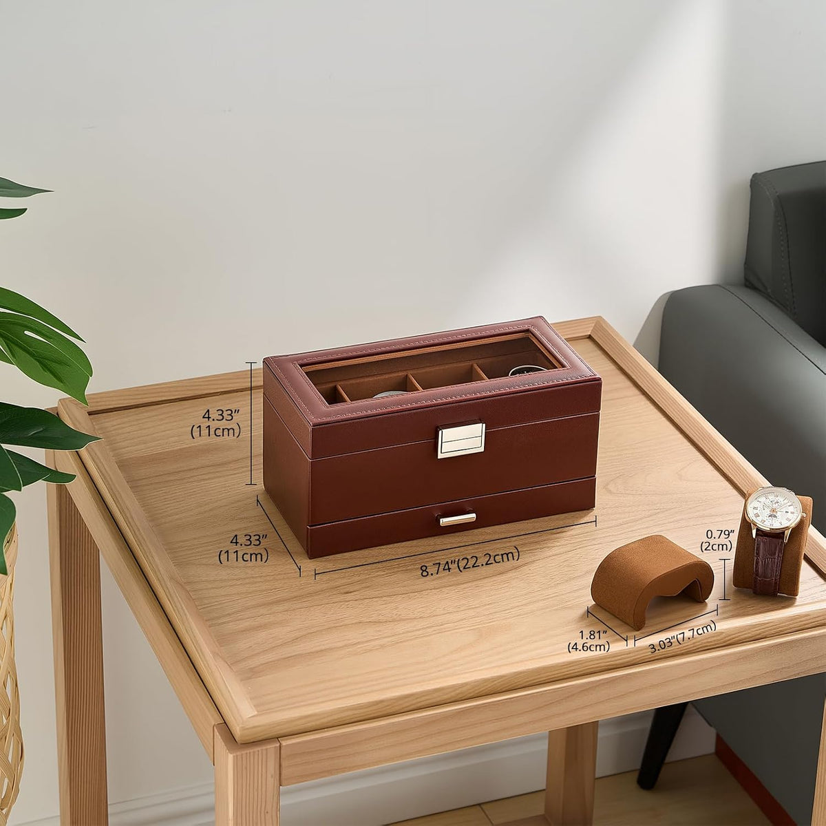 ProCase Estuche para reloj, organizador de caja de reloj con 4 ranu...