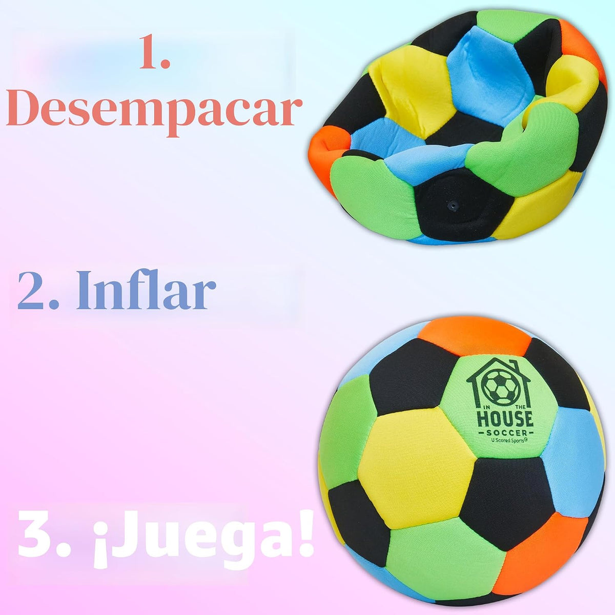 U Scored Sports in The House - Balón de fútbol acolchado tamaño 4 p...