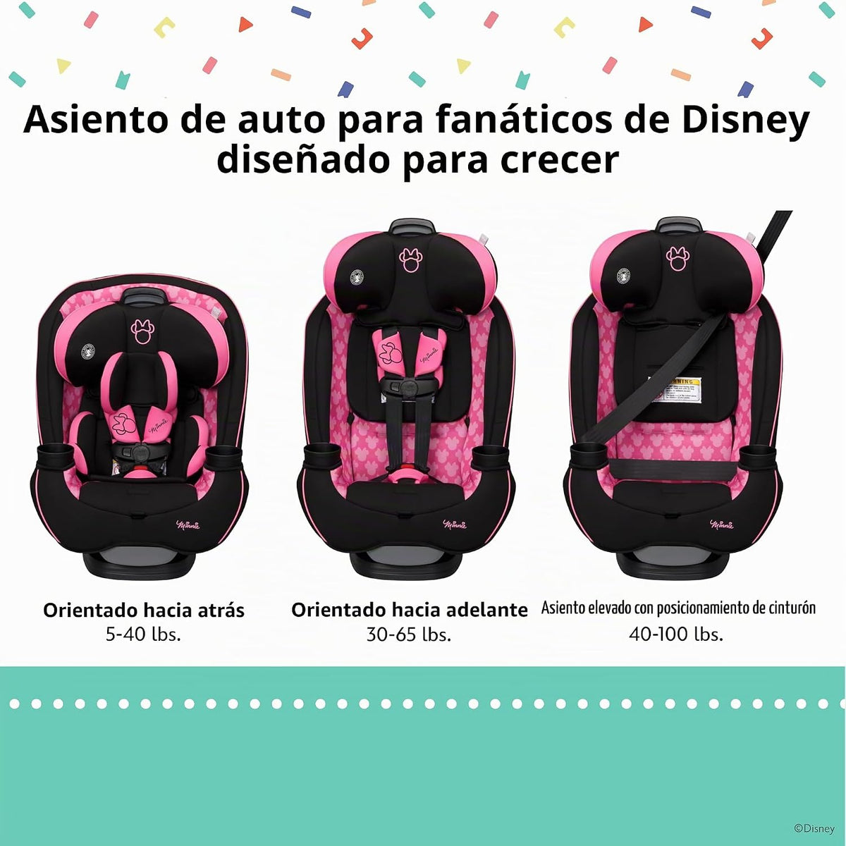 Disney Baby Grow and Go - Asiento convertible todo en uno para auto...