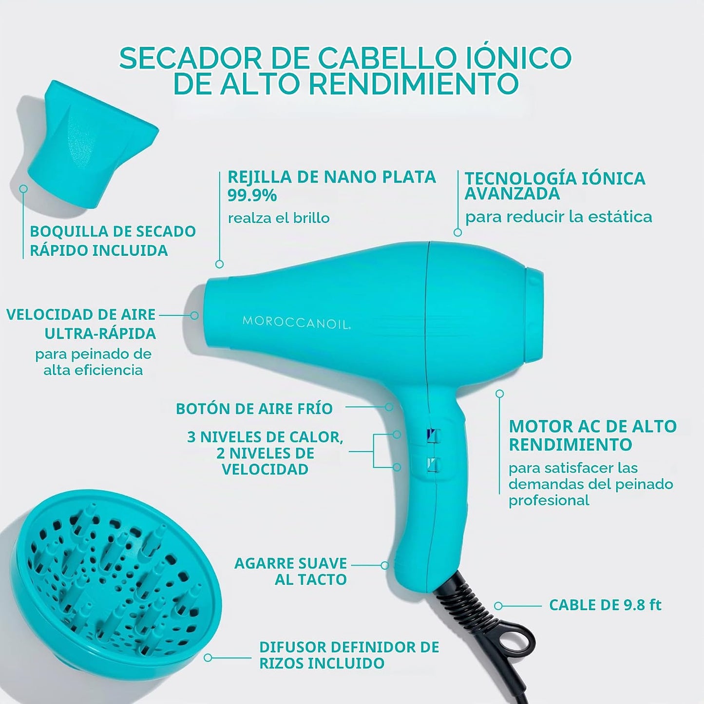 Secador de pelo iónico marroquíoil power performance