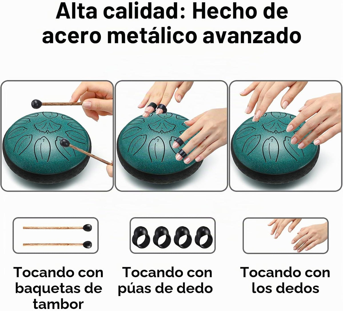 Tambor de lengua de acero 6 pulgadas 11 notas instrumento musical,...