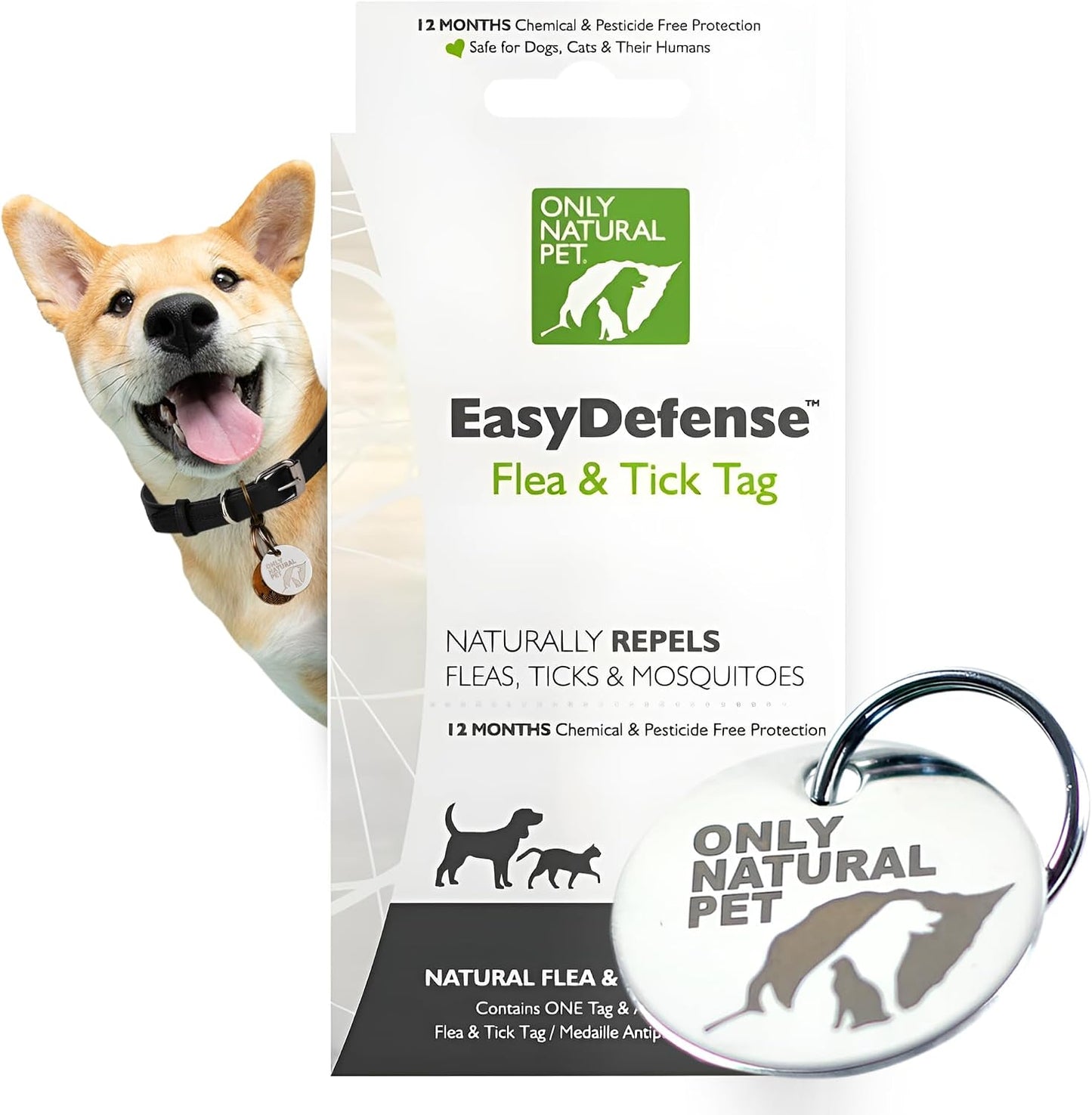Sólo Naturales Pet easydefense &amp; de pulgas Tick etiqueta, indiv...