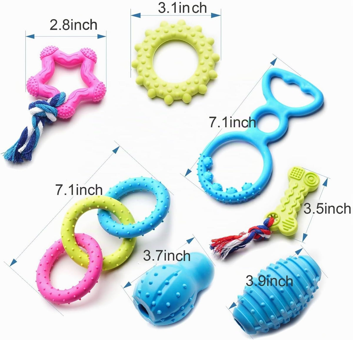 Juguetes masticables para cachorros para dentición, paquete de 17 j...