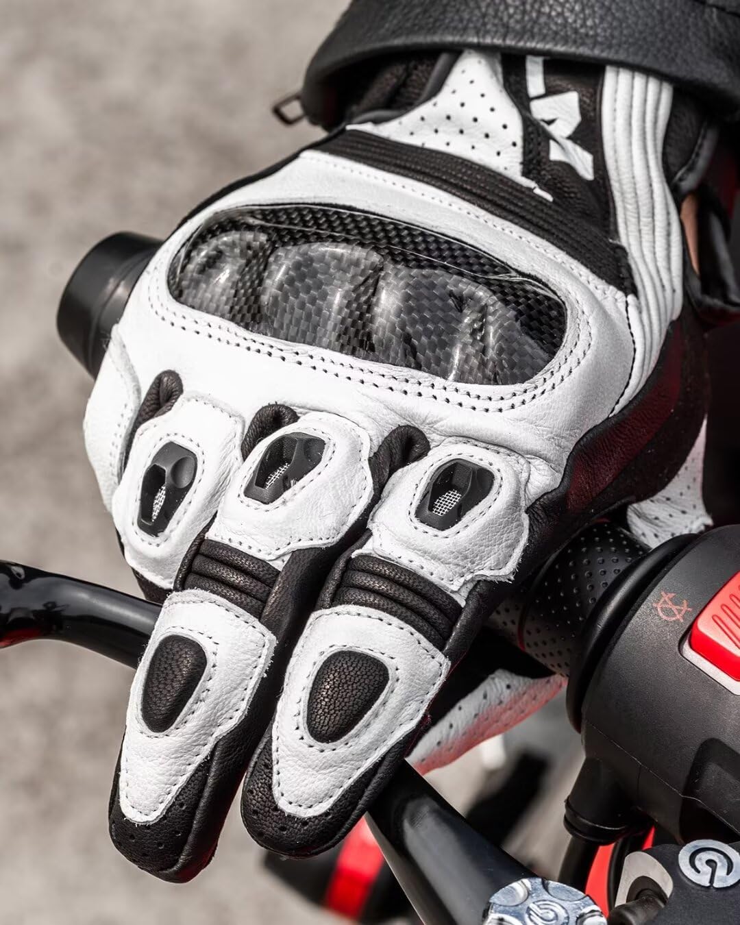ILM Guantes de piel de cabra para motocicleta para hombres y mujere...