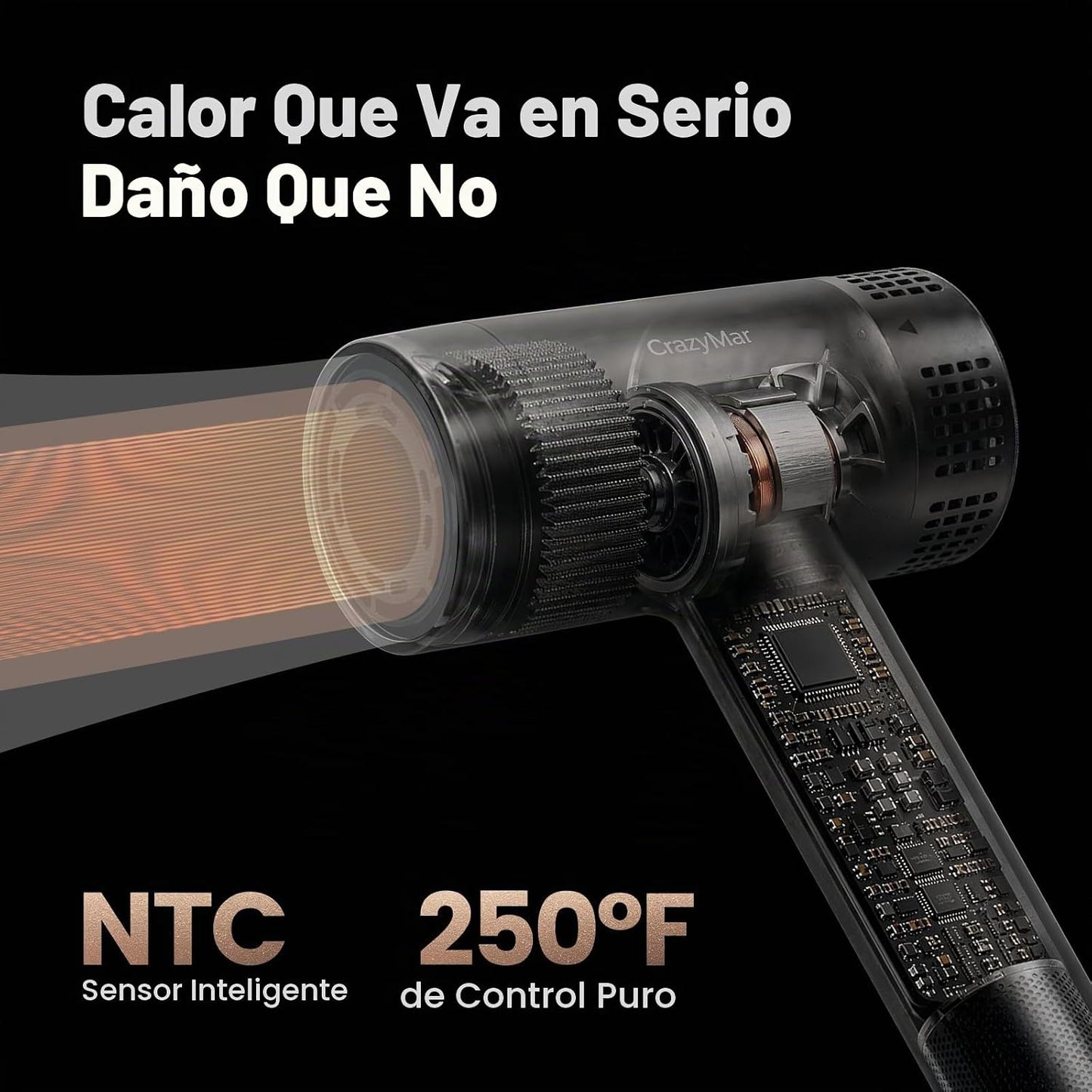 CrazyMar Secador de pelo iónico de alta velocidad con difusor, pant...
