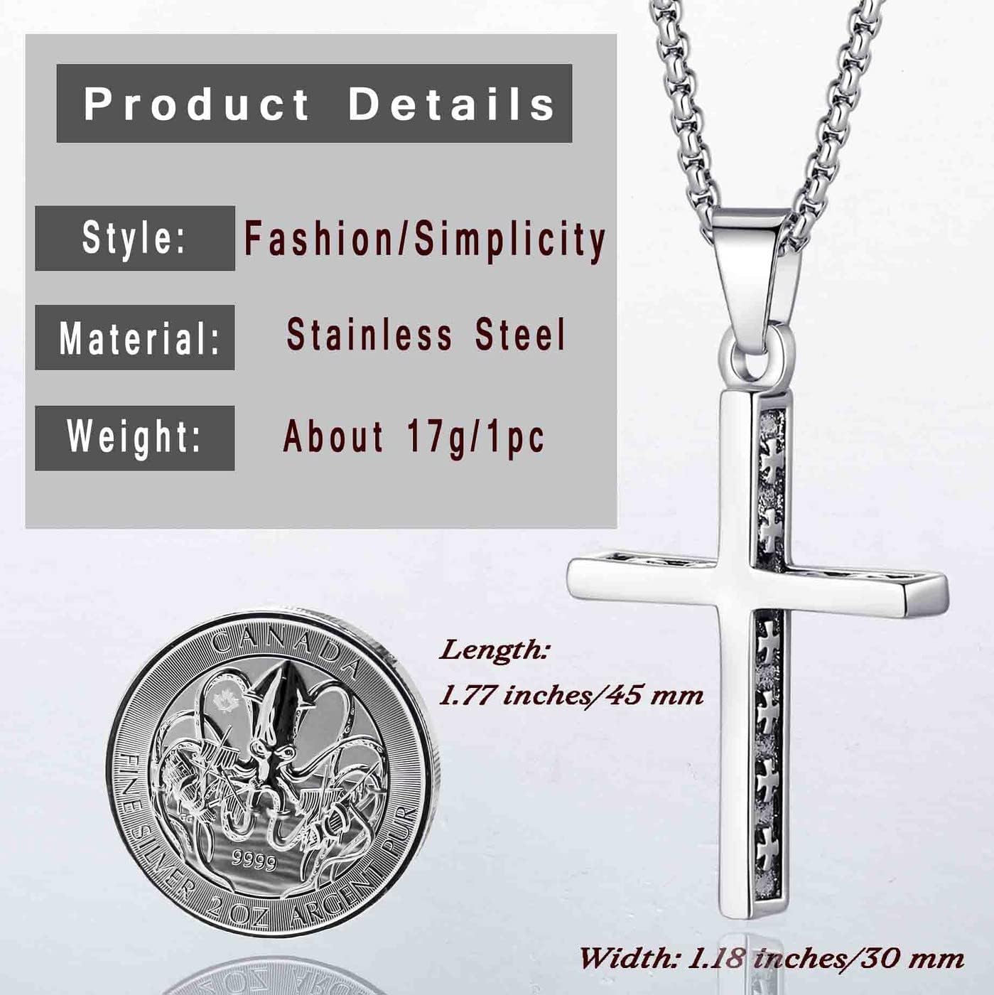 MAIBAOTA Juego de 8 collares para hombre, collar de acero inoxidabl...
