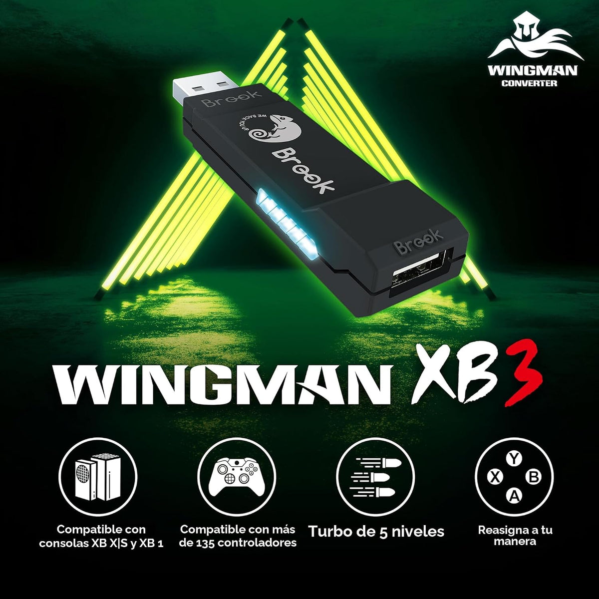 Brook Wingman XB 3 Converter - Eleva tu juego: adaptador inalámbric...