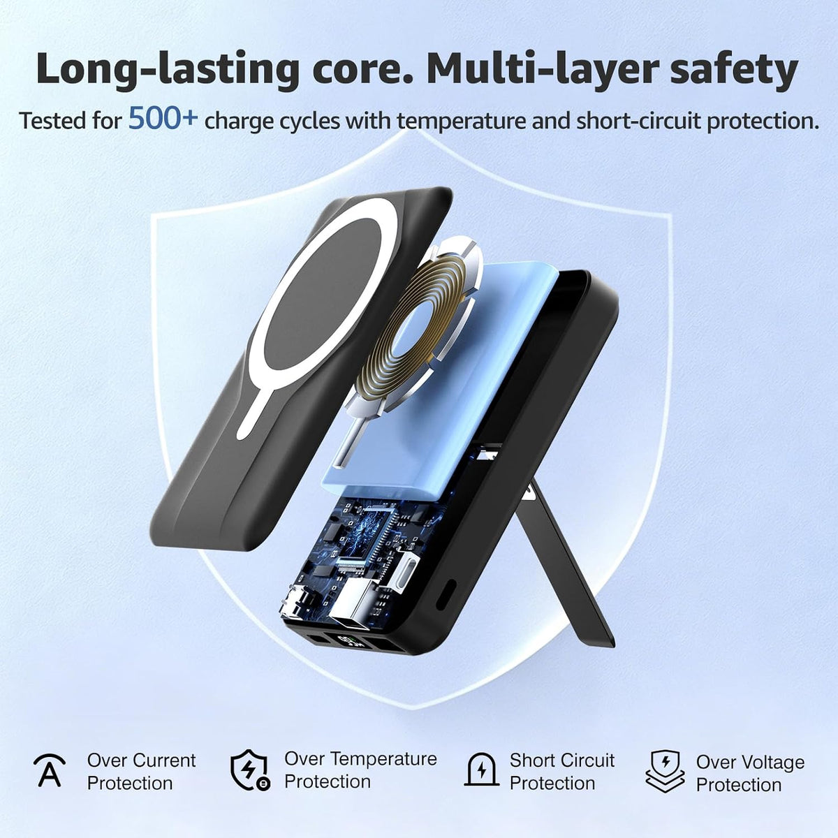 Azmuth para cargador portátil MagSafe, banco de energía magnético d...
