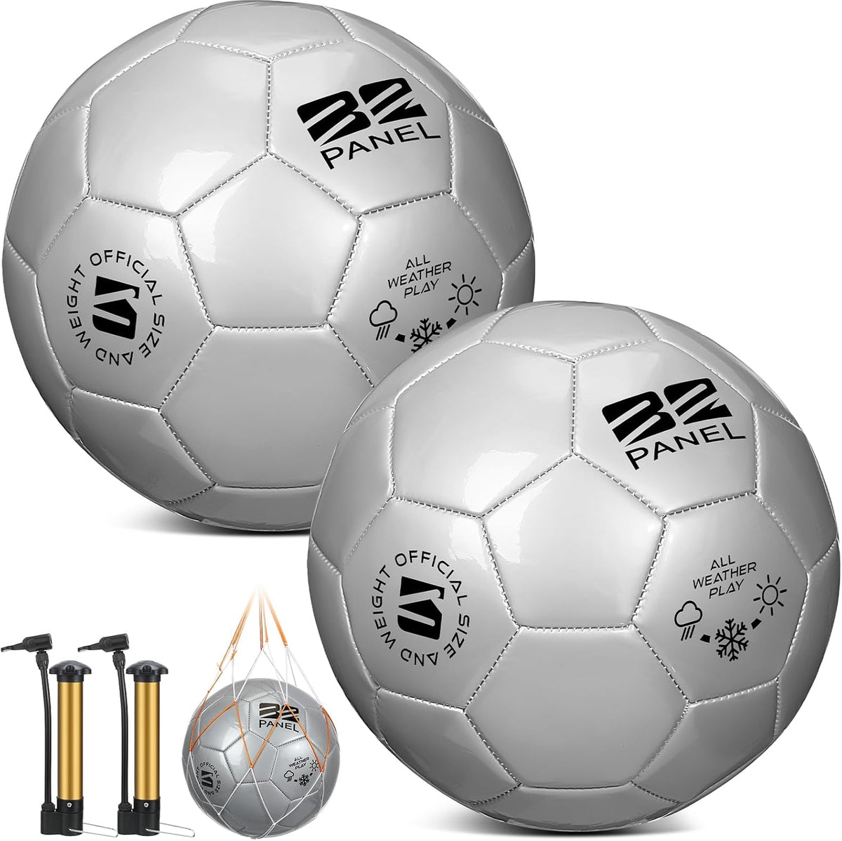 Shappy 2 pelotas de fútbol a granel con bolsa de malla de bomba | T...