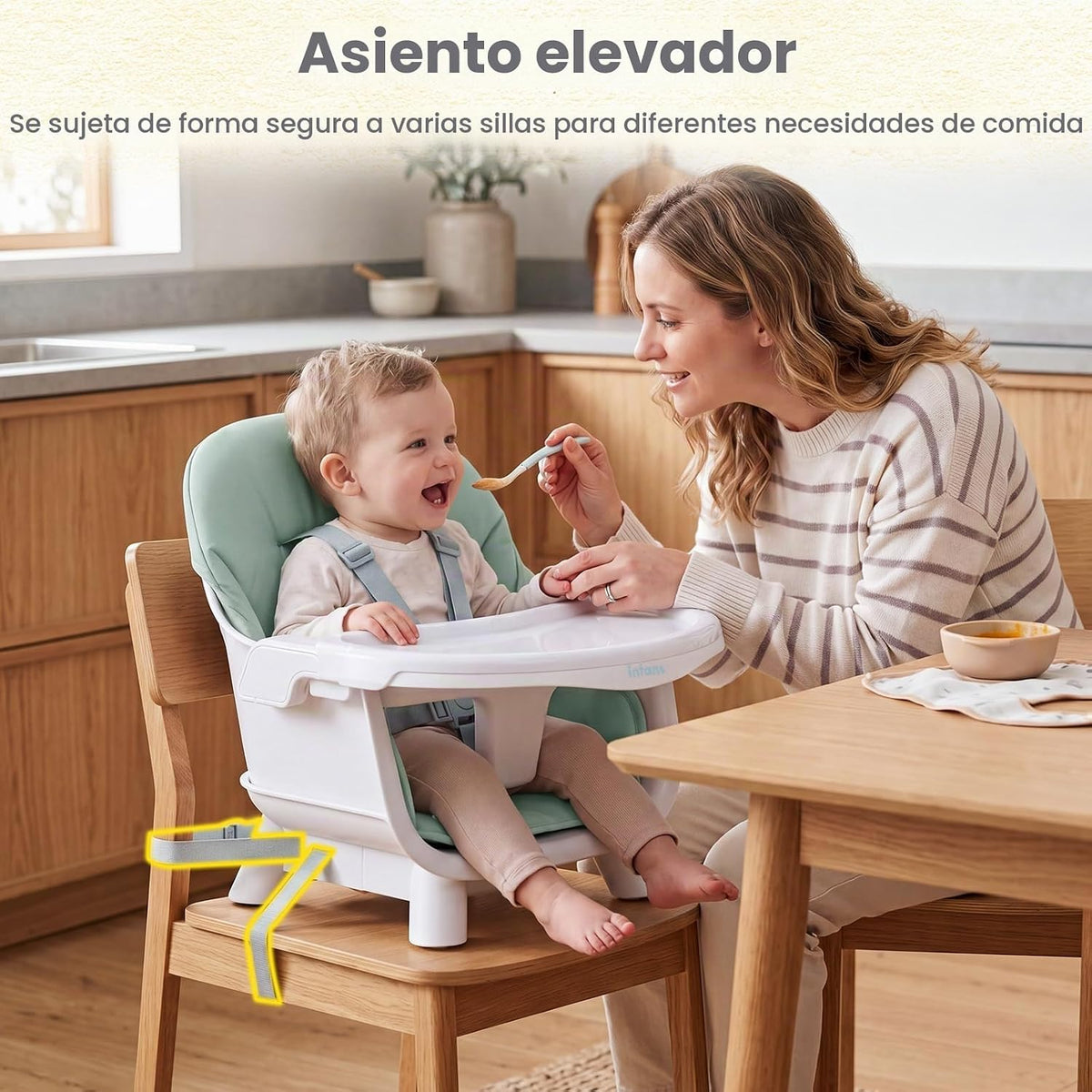 INFANS Silla alta 8 en 1 para bebé, convertible a asiento elevador,...