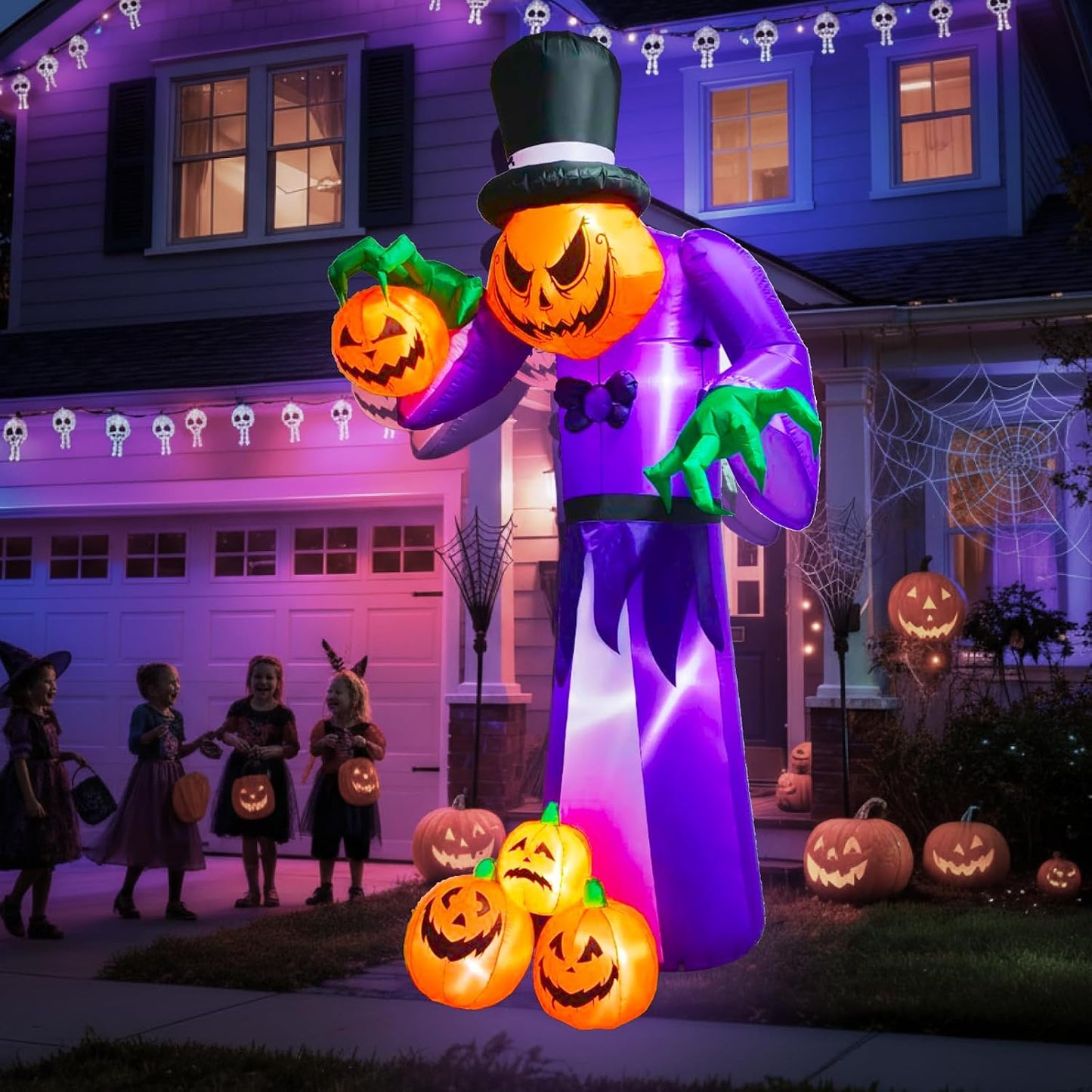 ZOOMATOOE Parca de calabaza inflable gigante de Halloween de 11 pie...