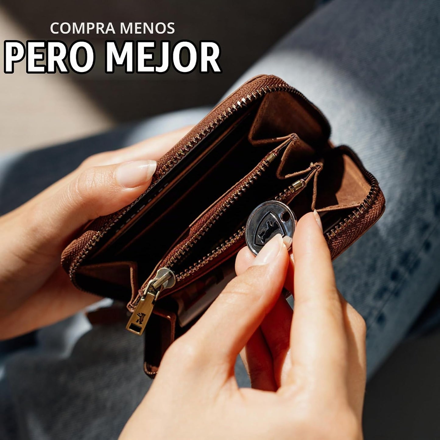 BERLINER BAGS Cartera pequeña de piel auténtica mujer Elsa, caja de...