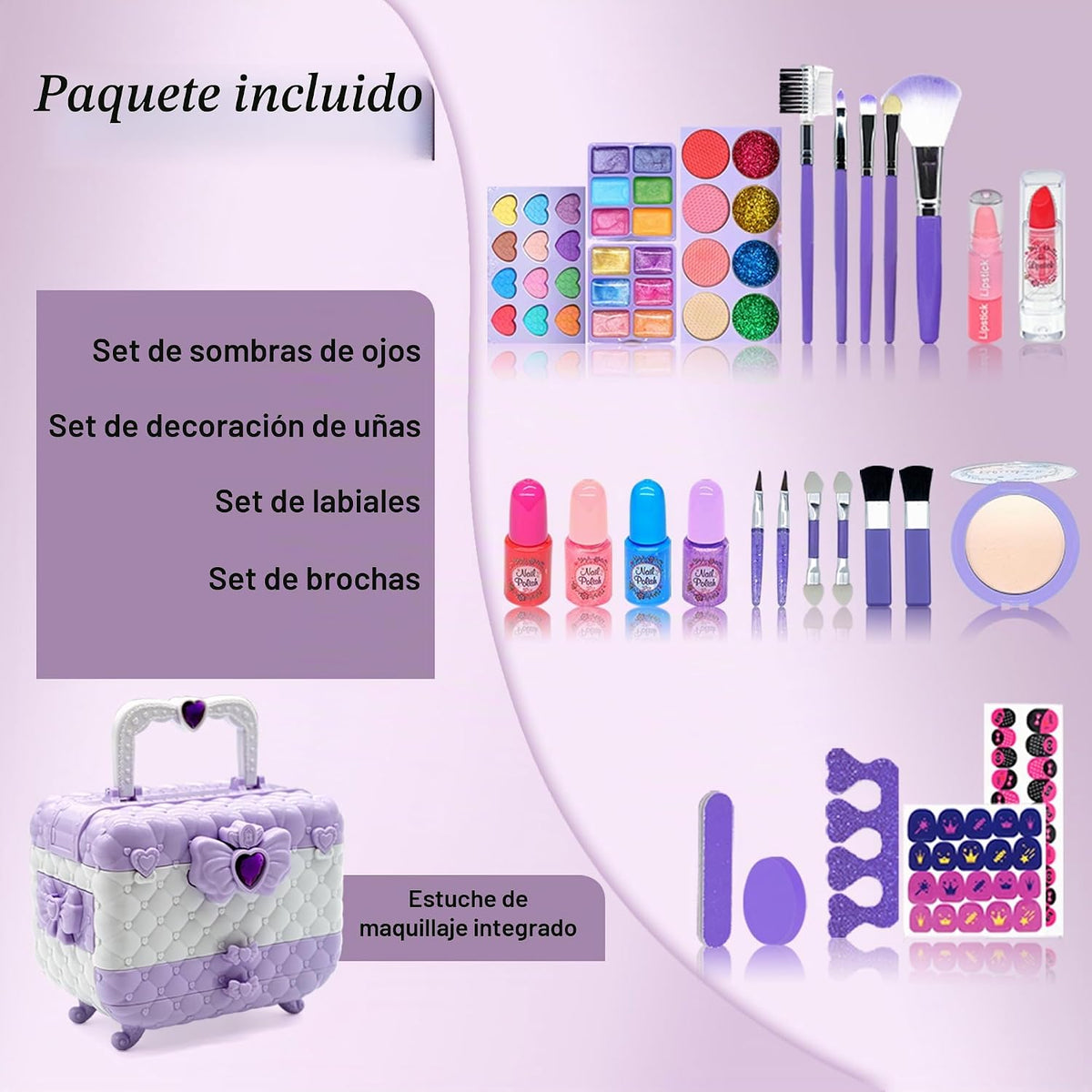 Juegos de maquillaje para niñas \u2013 Kit de maquillaje para niñas...