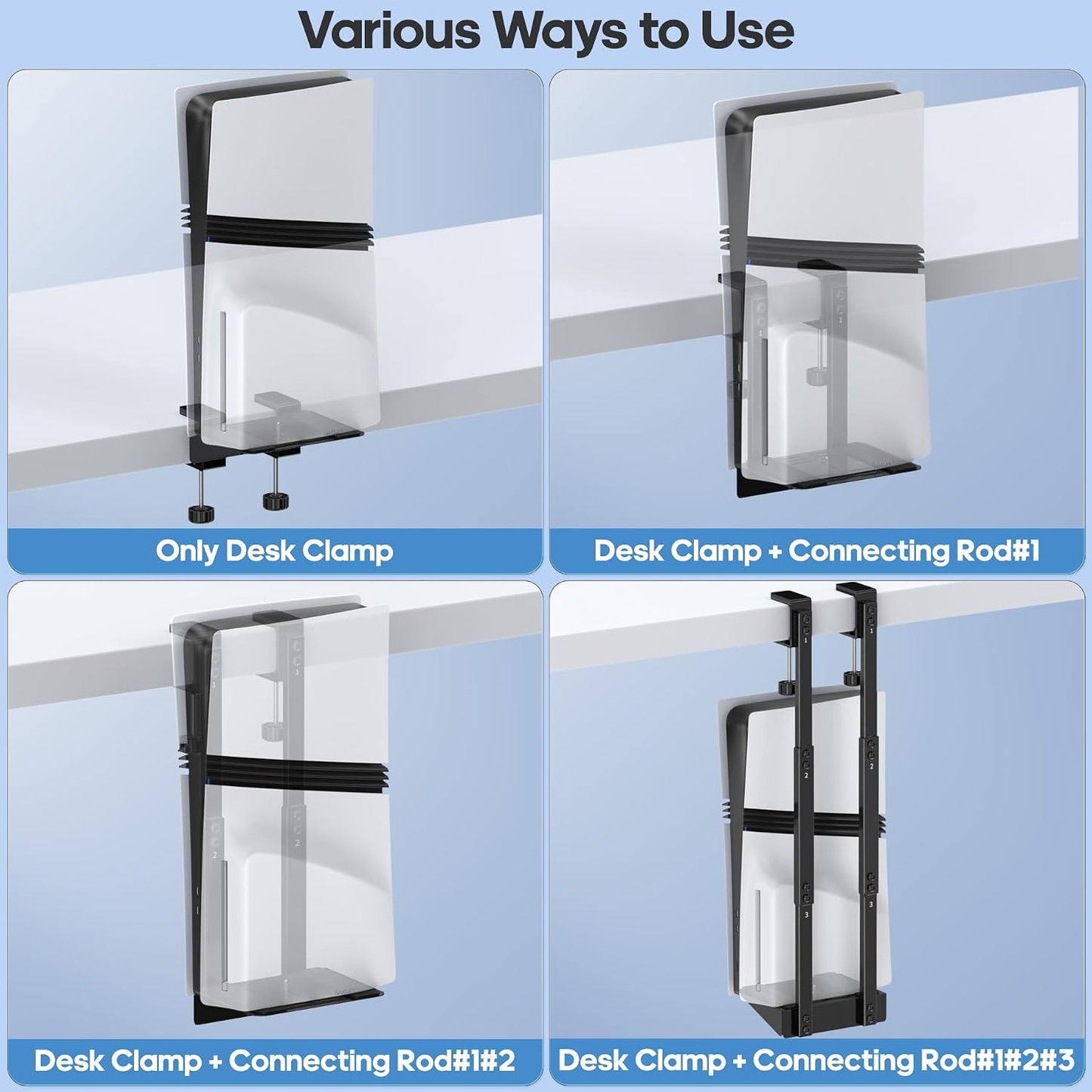 Soporte vertical para debajo del escritorio de PS5 para PS5\/PS5 Sl...