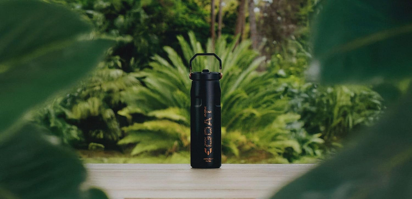 STANLEY IceFlow Flip Straw 2.0 Botella, 24 oz, Messi Goat Black | A...