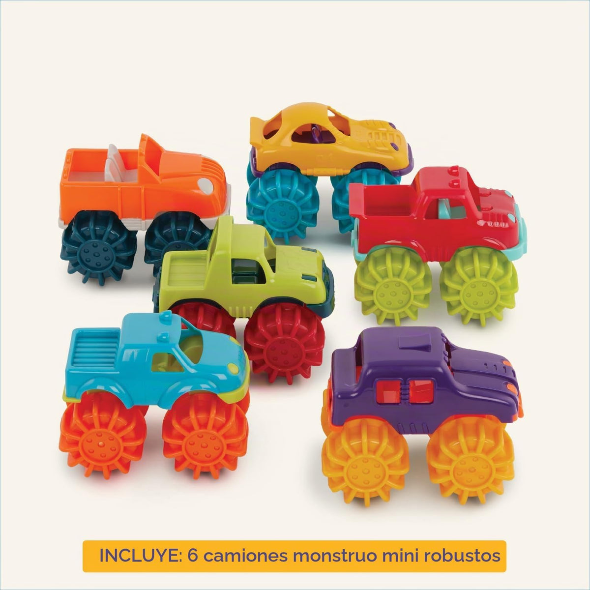 Battat Coches de juguete de plástico - Paquete de 6 y bolsa de alma...