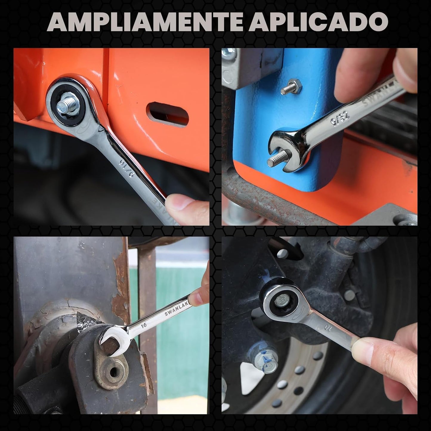 Juego de llaves de trinquete combinadas de 24 piezas, métricas (6-1...