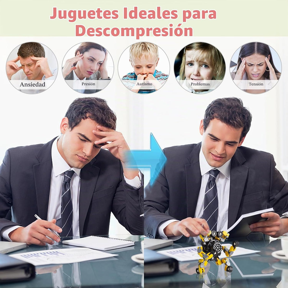 Gokeey Regalos de Calcetín Navideño para Nietos Fidget Spinners Tra...