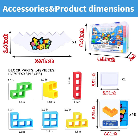 BBnote Juego de pila de 48 piezas para adultos y niños, juegos de t...