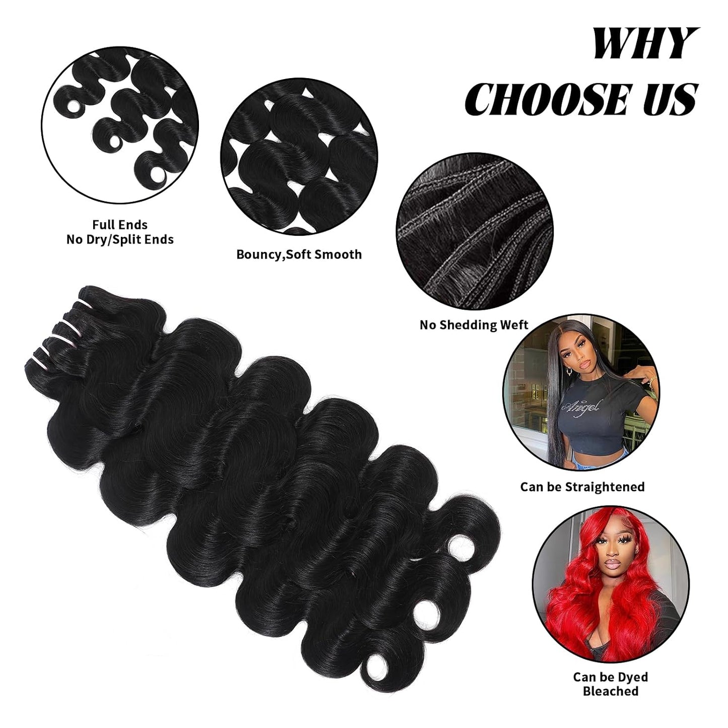 Manojos de Cabello Humano Indio Crudo 15A Ondulado Body Wave, Cabel...
